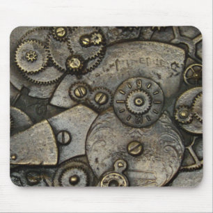 Uhrwerk-Mechanismus im Vintage-Stil Mousepad