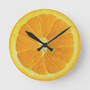 Uhrwerk-Orange Runde Wanduhr