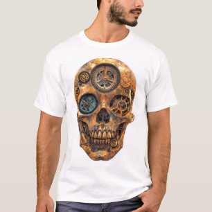 Uhrwerk-Totenkopf-Fusion T-Shirt