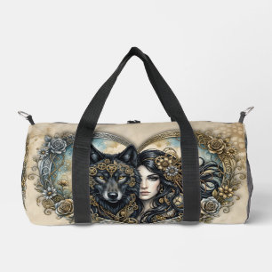 Uhrwerkherzen Die ewige Bindung von Wolf und Seele Duffle Bag
