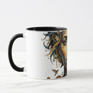 Uhrwerksmusik — Ein Surrealer Steampunk-Porträt Tasse