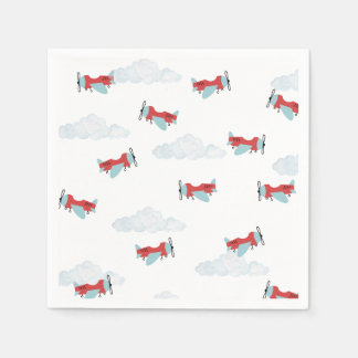 Uhrzeit Fliegt Flugzeug zum Geburtstag Serviette