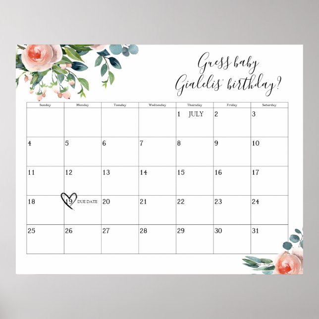 Uhrzeit für Tea Baby Shower Fälligkeitsdatum Poster (Vorne)