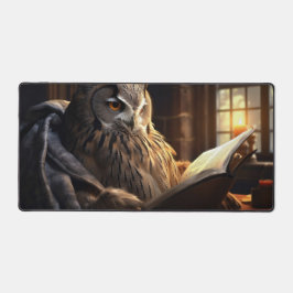 Uhu mit Sitzgelegenheit beim Lesen eines Buches Schreibtischunterlage