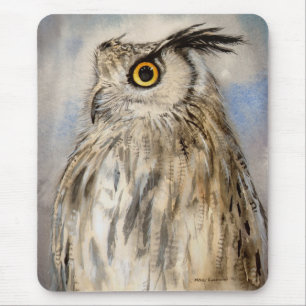 Uhu-Wildlife-Kunstporträt Mousepad