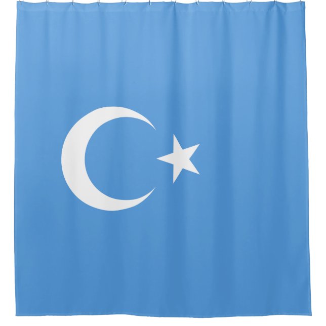 Uighurische Flagge Ostturkistans (Uighuristan) Duschvorhang (Vorderseite)