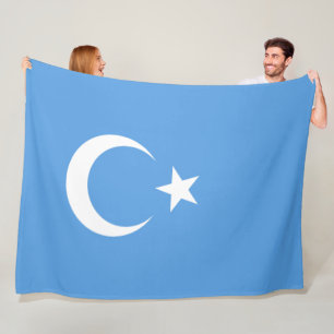 Uighurische Flagge Ostturkistans (Uighuristan) Fleecedecke