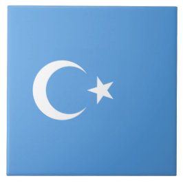 Uighurische Flagge Ostturkistans (Uighuristan) Fliese