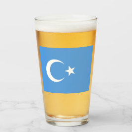 Uighurische Flagge Ostturkistans (Uighuristan) Glas