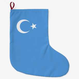 Uighurische Flagge Ostturkistans (Uighuristan) Großer Weihnachtsstrumpf