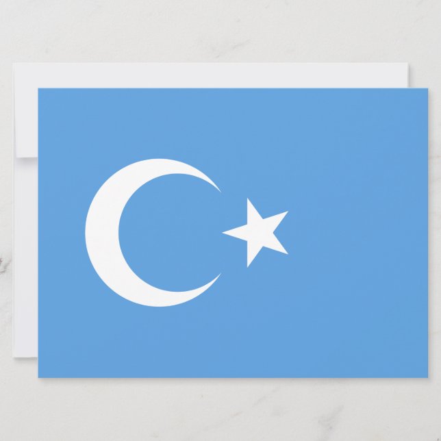 Uighurische Flagge Ostturkistans (Uighuristan) Karte (Vorderseite)