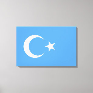 Uighurische Flagge Ostturkistans (Uighuristan) Leinwanddruck