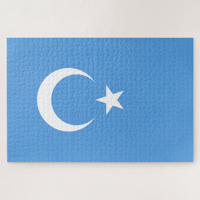 Uighurische Flagge Ostturkistans (Uighuristan) Puzzle (Horizontal)