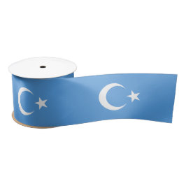 Uighurische Flagge Ostturkistans (Uighuristan) Satinband