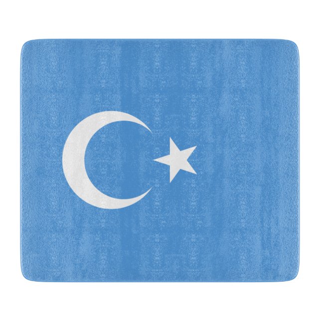 Uighurische Flagge Ostturkistans (Uighuristan) Schneidebrett (Vorderseite)