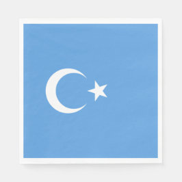 Uighurische Flagge Ostturkistans (Uighuristan) Serviette
