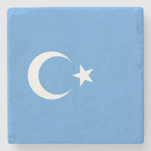Uighurische Flagge Ostturkistans (Uighuristan) Steinuntersetzer