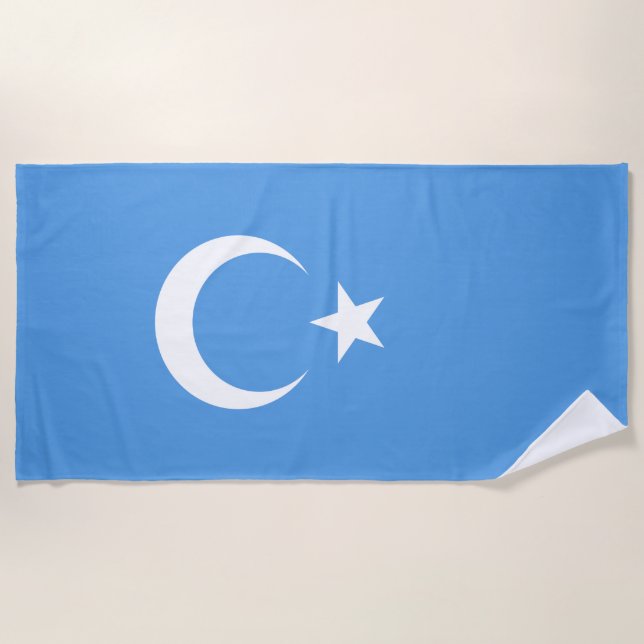Uighurische Flagge Ostturkistans (Uighuristan) Strandtuch (Vorderseite)