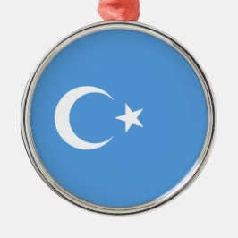 Uigurische Flagge Ostturkistans (Uiguristan) Ceram Ornament Aus Metall