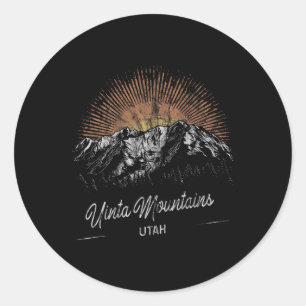 Uinta-Berge Utah Wandern Outdoor Vintage 1 Runder Aufkleber