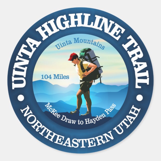 Uinta Highline Trail Runder Aufkleber (Vorderseite)