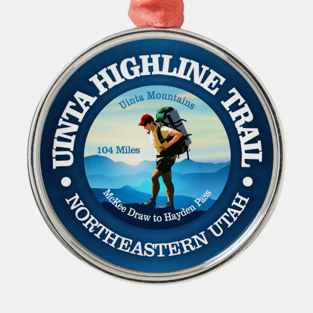 Uinta Highline Trail Silbernes Ornament (Vorne)