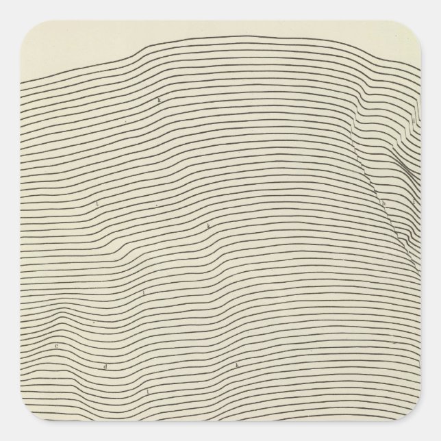 Uinta Mountains Stereogram Quadratischer Aufkleber (Vorderseite)