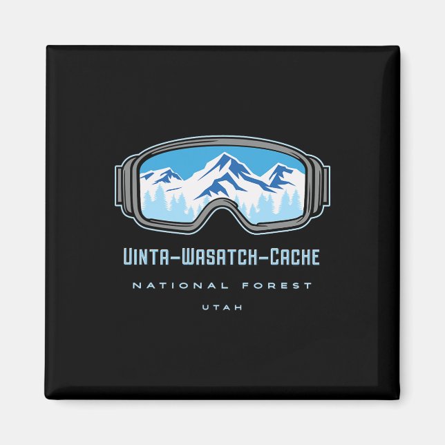 Uinta-Wasatch-Cache Nationalforst Utah Schnee Ski  Magnet (Vorne)