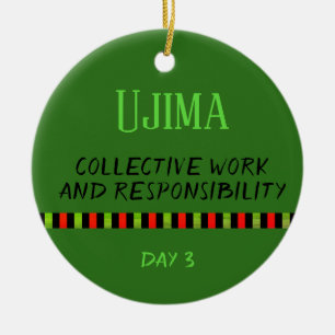 Ujima - Kwanzaa Tag 3 Grün Keramik Ornament