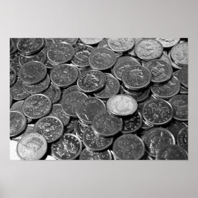 UK 5-Pence-Münzen Poster (Vorne)