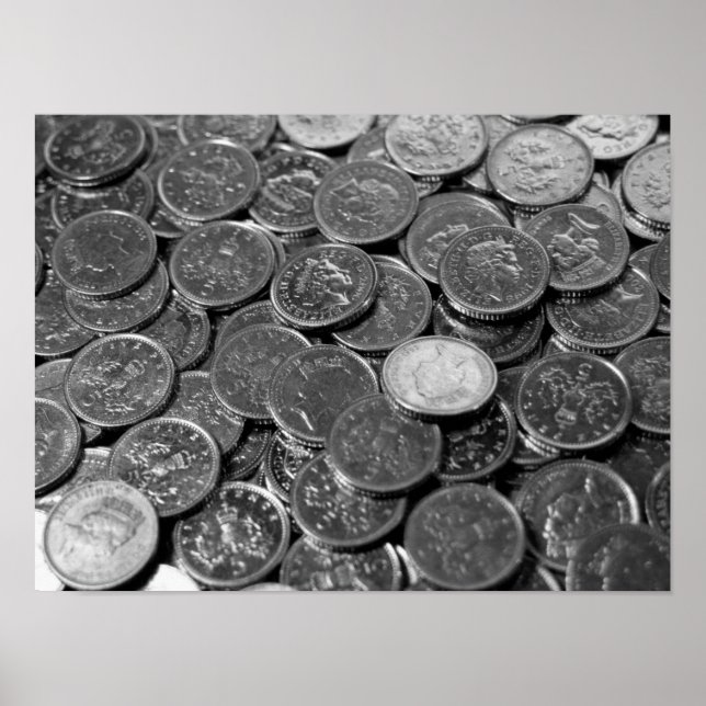 UK 5-Pence-Münzen Poster (Vorne)