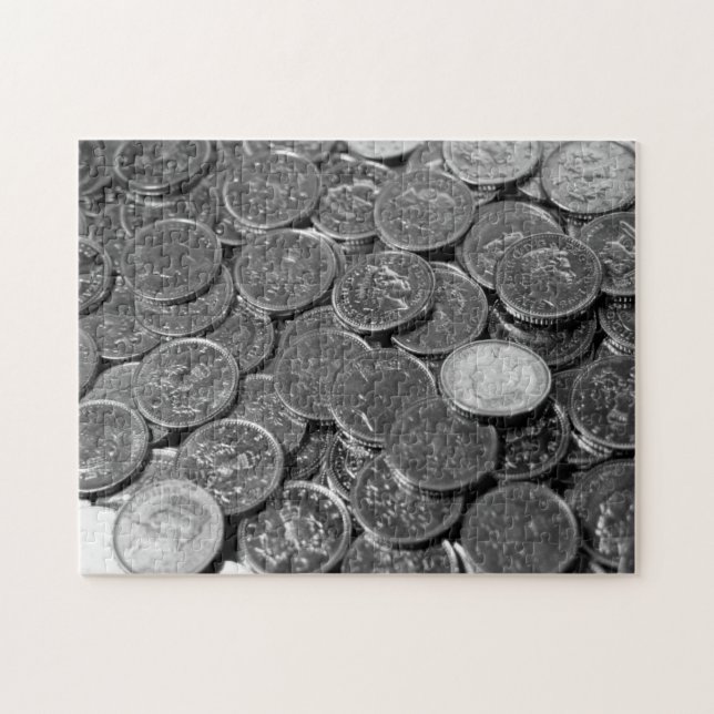 UK 5-Pence-Stücke Münzen Jigsaw Puzzle (Horizontal)