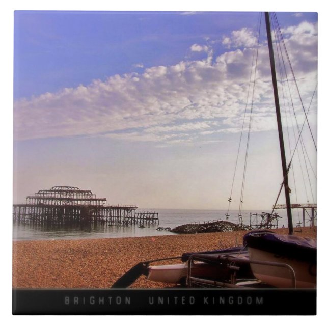 (UK) Alte Brighton Pier Keramikfliese (Vorderseite)
