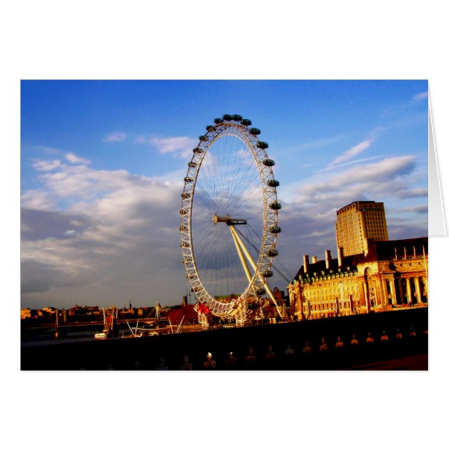 (UK) Beautiful LONDON EYE Scenery Card (Vorderseite (Horizontal))