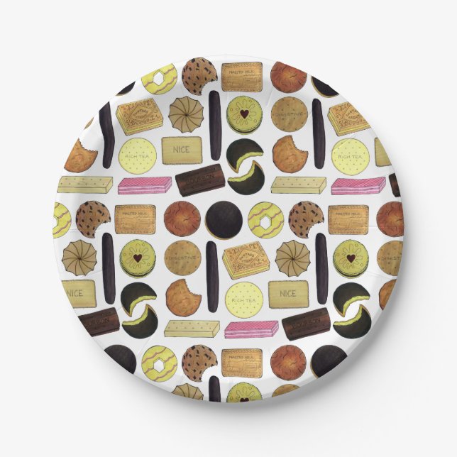 UK British Biscuits Shortbread Rich Tea Digestives Pappteller (Vorderseite)