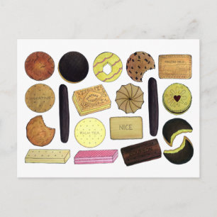 UK British Biscuits Shortbread Rich Tea Digestives Postkarte