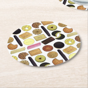 UK British Biscuits Shortbread Rich Tea Digestives Runder Pappuntersetzer