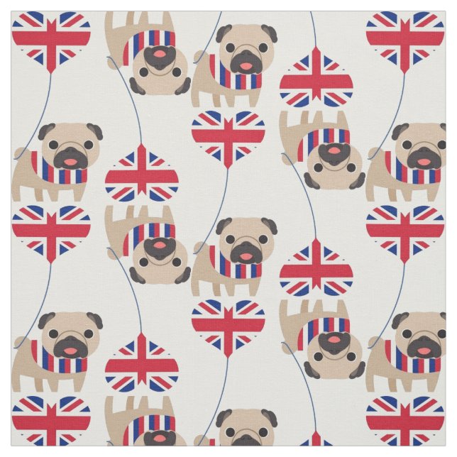 UK British Mops Fabric Stoff (Muster)