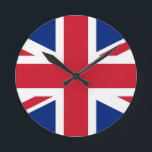 UK British Union Jack Flag Runde Wanduhr<br><div class="desc">Nationalflagge von Großbritannien & Nordirland Die Flagge des Vereinigten Königreichs, auch bekannt als die Flagge der Union oder der Gewerkschaft, stammt aus dem Jahr 1801 mit der Gewerkschaft von Großbritannien und Irland. Es besteht aus einer Kombination der Flaggen Englands, Schottlands und Irlands und hat ein Verhältnis von 2:1 (obwohl eine...</div>