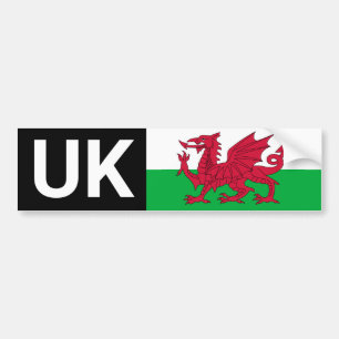 UK Car Sticker & Wales reisen ins Ausland /walisis Autoaufkleber