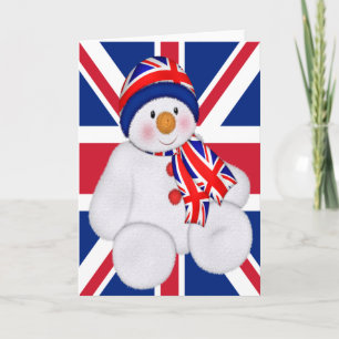 UK Christmas Snowman Feiertagskarte