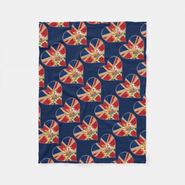 UK COA Heart Fleecedecke (Vorderseite)