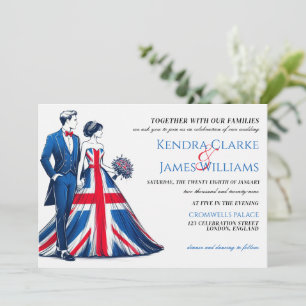 UK Couple Wedding Einladung