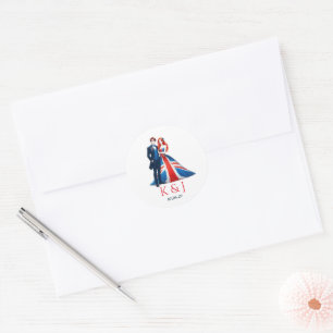 UK Couple Wedding Runder Aufkleber