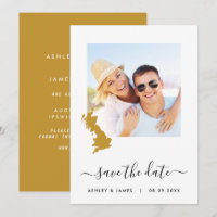 UK England Map Foto Wedding Save the Date Card