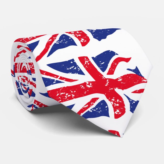 UK Flag Artwork Krawatte (Gerollt)