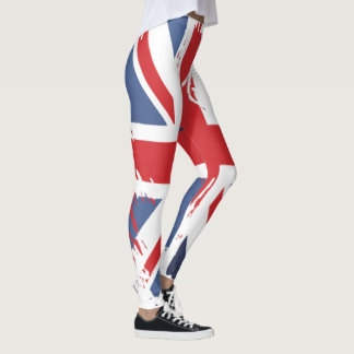 UK-Flag-Leggings - Zerstörte Union Jack-Hose als G Leggings