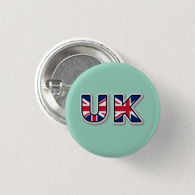 UK Flag Union Jack British Pride Round Button (Vorne & Hinten)