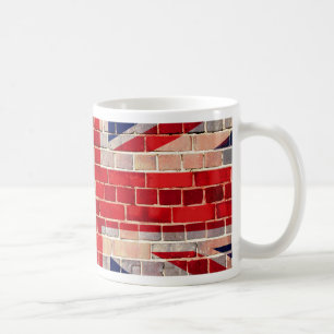 UK-Flagge auf einer Ziegelmauer Tasse