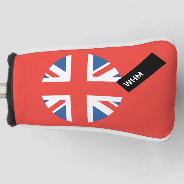 UK-Flagge - Custom Golf Putter Head Cover Headcover (Vorderseite)
